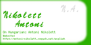 nikolett antoni business card